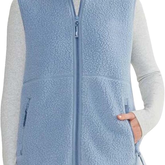 Sherpa Fleece Vest for Women Trendy Warm Sleeveless Vests Jacket Lightweight Zip